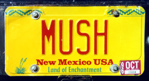 Mush License Plate